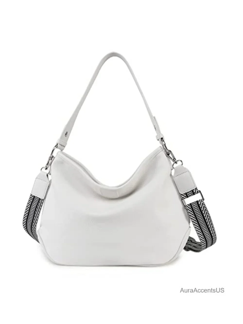 Faux Leather Hobo Bag with Gold Hardware Shoulder Crossbody Purse
